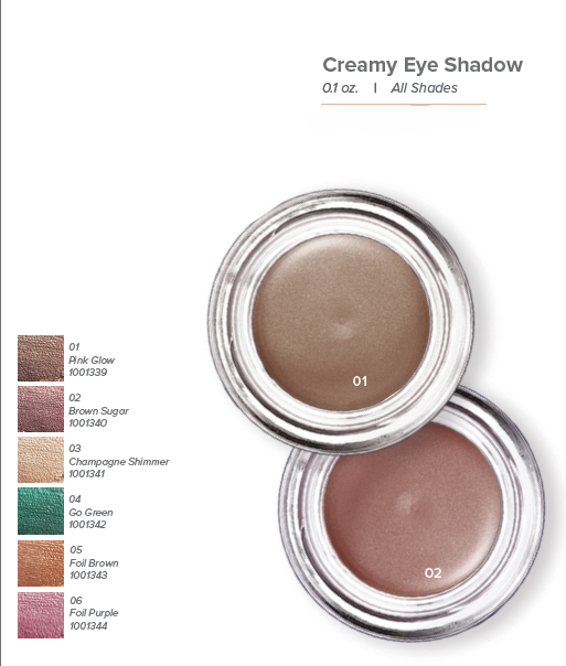 Sombra de Ojos Cremosa (Creamy Eye Shadow) Pink Glow 0.1 Oz